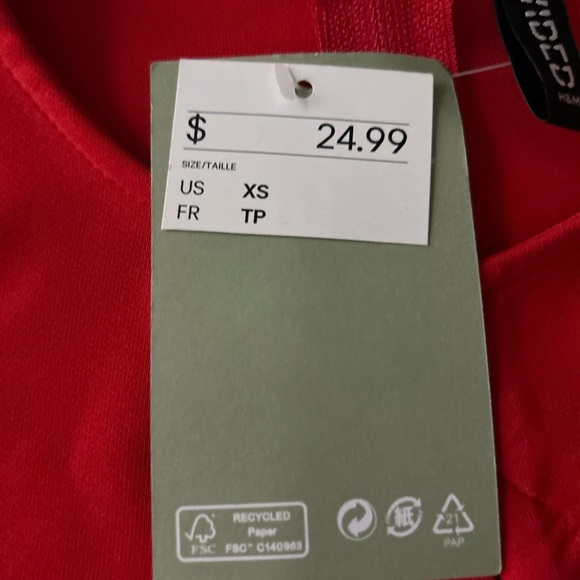 H&M Red Ruched Crop Top - Picture 5 of 9